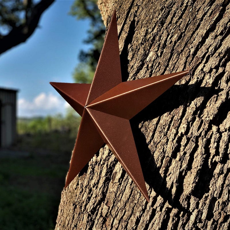 EcoRise Barn Star - Metal Stars for Outside Texas Stars Art Rustic Vintage Western Country Home Farmhouse Wall Decor (22") - Image 4